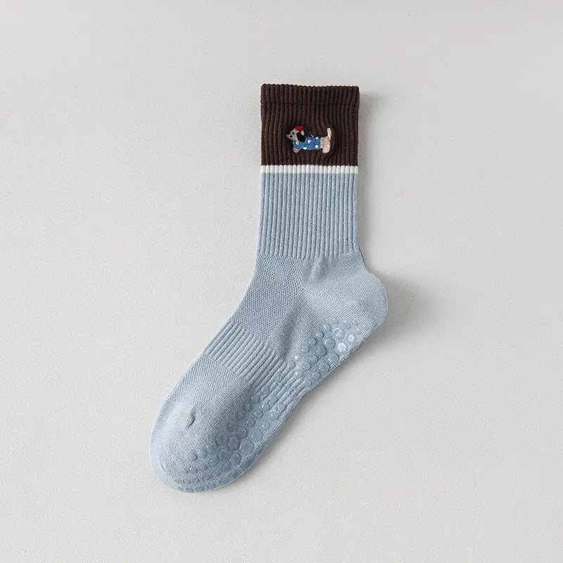 WOOF CLUB Embroidered Crew Grip Socks