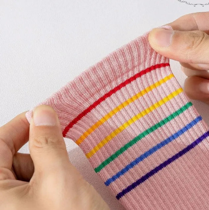 RAINBOW Crew Grip Socks