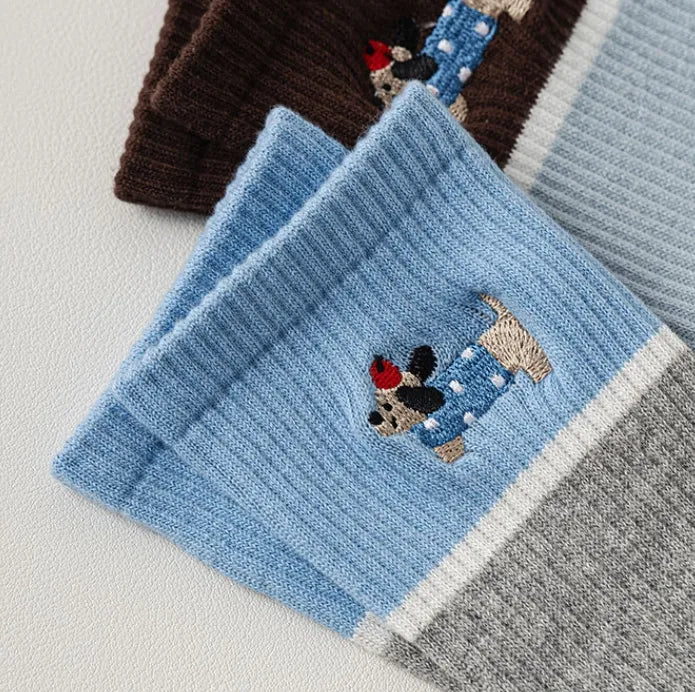 WOOF CLUB Embroidered Crew Grip Socks