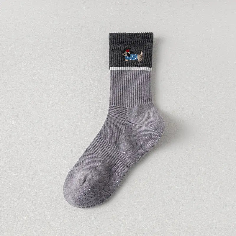 WOOF CLUB Embroidered Crew Grip Socks