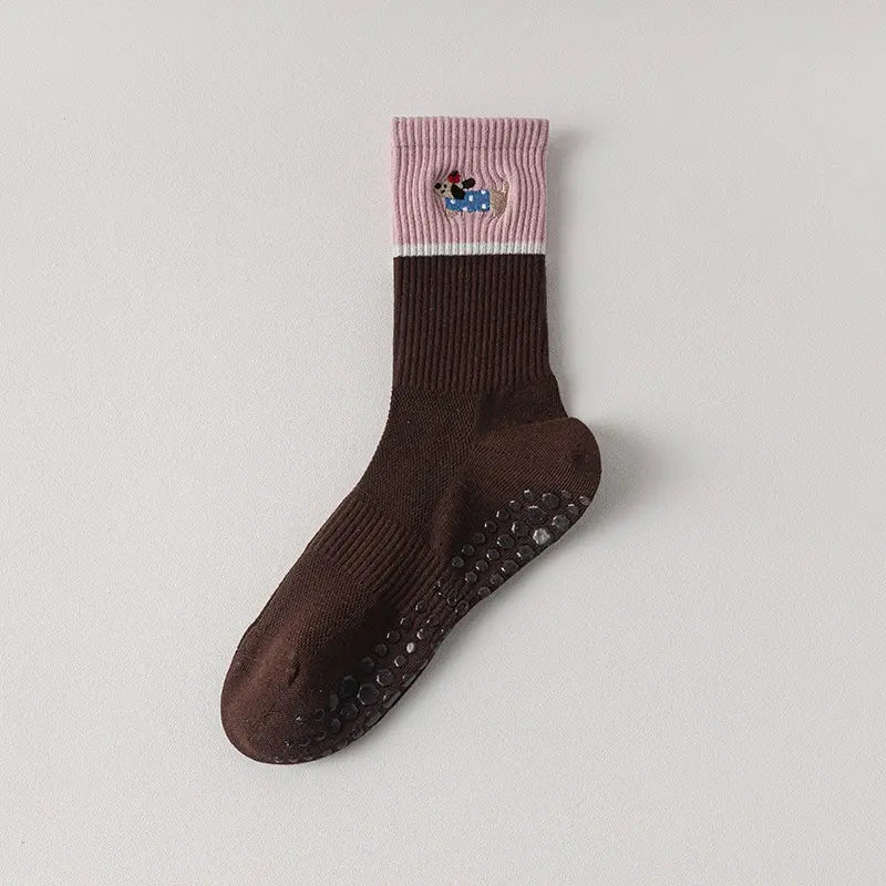 WOOF CLUB Embroidered Crew Grip Socks